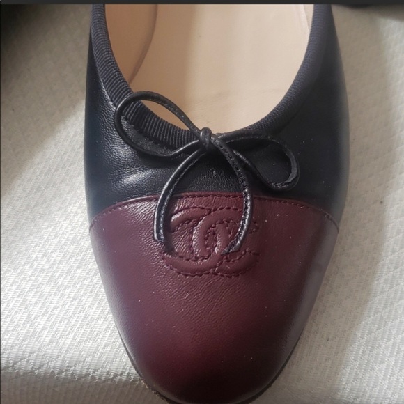 SOLD:  Chanel CC Cap Toe Ballet Flats - Picture 5 of 13